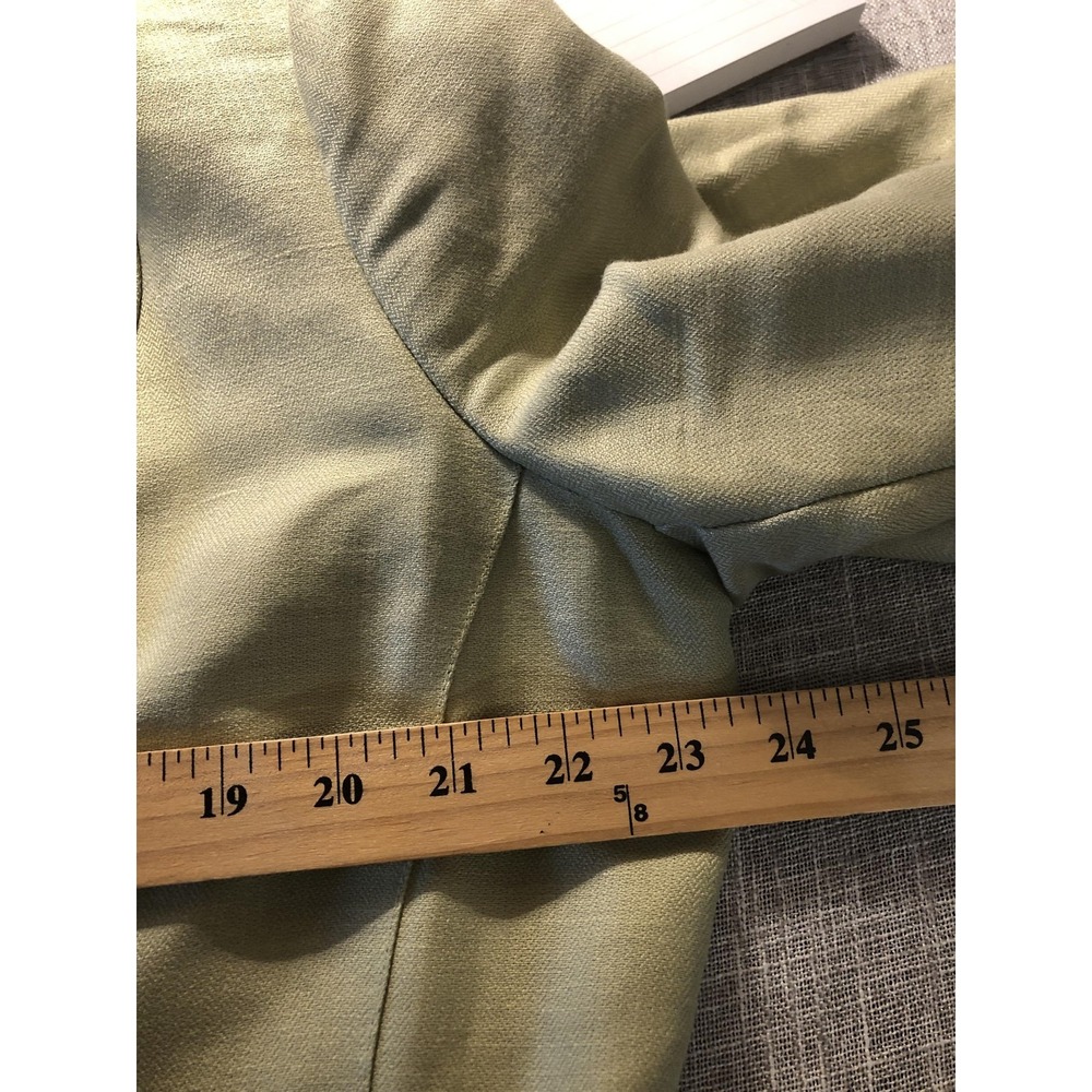 Emma James Blazer Jacket Womens 18W Green Linen Blend Herringbone Lined Career - Picture 5 of 6